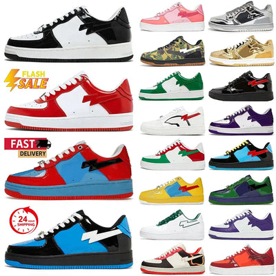 Fashion Designer Casual Shoes for Men Women Sk8 Sta Low Sneakers White Silver Brown Ivory Black Camo Purple Orange Brown Beige Navy Camouflage Platform Trainers
