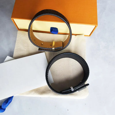Brand Designer Leather Bracelets High-End Luxury Men'S and Women'S Bracelets Fashion Unisex Jewelry with Box